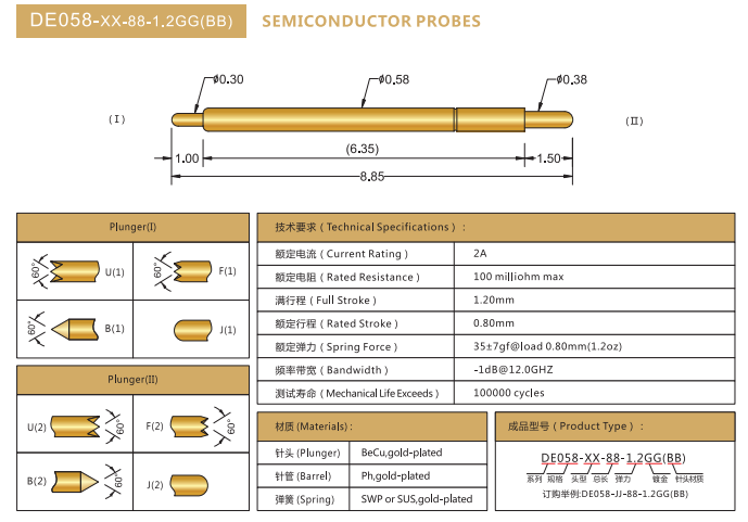 0.58mm雙頭探針,BGA測試針,華榮華雙頭彈簧針廠家 0.58mm雙頭探針,BGA測試針,華榮華雙頭彈簧針廠家